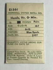 12S Elgin Factory Pocket Watch Blue Hands 4+ Pairs (1U)