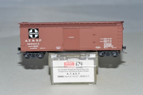 N Maßstab Micro-Trains 39060 Rd a. T. &S.F. 38693 C.T 12.2m Double-Sheathed Box | Zustand: Neu