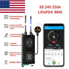 Smart BMS 8S 24V 250A LiFePO4 Battery Common Port w/Balance Bluetooth Module US