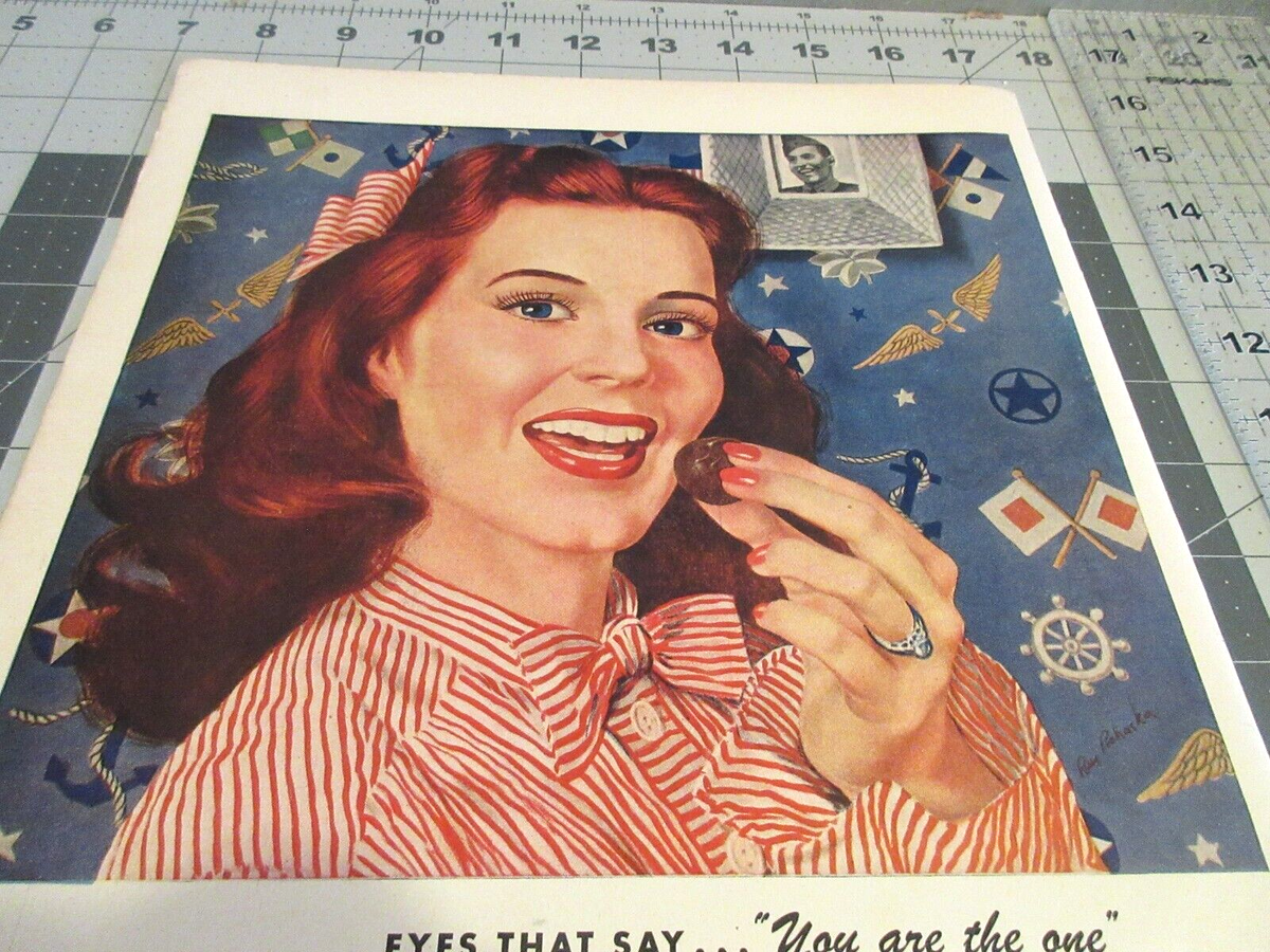 シナモン 1943 Whitman's Chocolates Sampler Box Candy Woman Smile Vintage