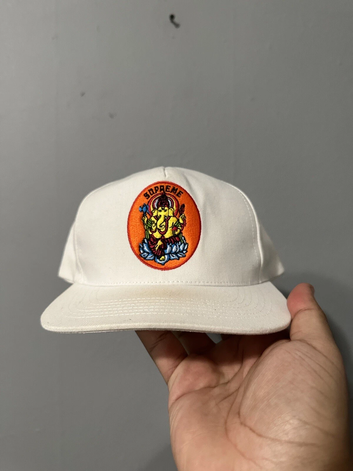 SS 18 Supreme Ganesh 5 Panel Snapback White VTG RARE HYPE NYC BMX SKATE