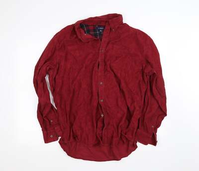 Croft & Barrow Damen Rot Baumwollmischung Basic Knopfleiste Größe XL Kragen