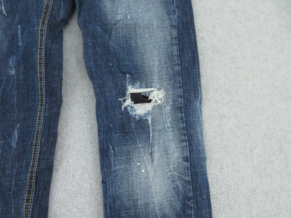 DSquared2 Jeans Mens 30 Blue Distressed Dark Wash Skinny Pants (FITS 30x29) - Image 3 of 4