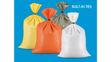 Sandbags With Built-in Ties - 10 Empty 14x26 Woven Polypropylene Sand Bags