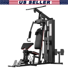 Workout Station Multifunctional Home Gym Exercise with Pulley System & Leg Press