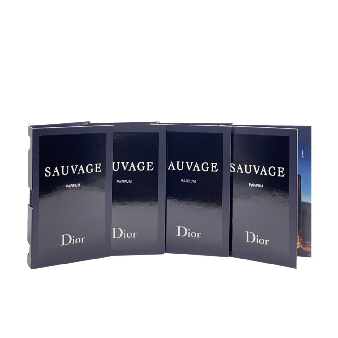 DIOR SAUVAGE PARFUM VIAL SPRAY 4 PCS for Men 0.03 oz +1 FREE