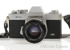 Olympus FTL 35mm SLR M42 Film Camera w/ 50mm f1.8 Lens -Meter off- [GOOD]