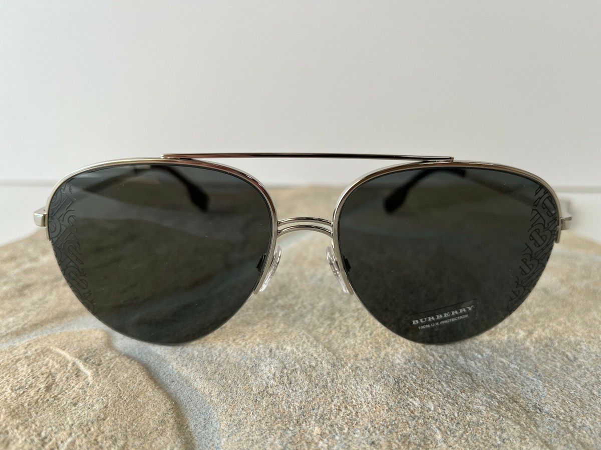 Burberry 3113 Sunglasses Silver 100587 New Burberry Holborn B-3117 1005/87 Sunglasses Men main image 4