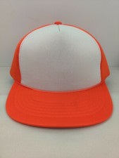Vintage Orange Blank Trucker Hat Snapback Cap NOS NWOT