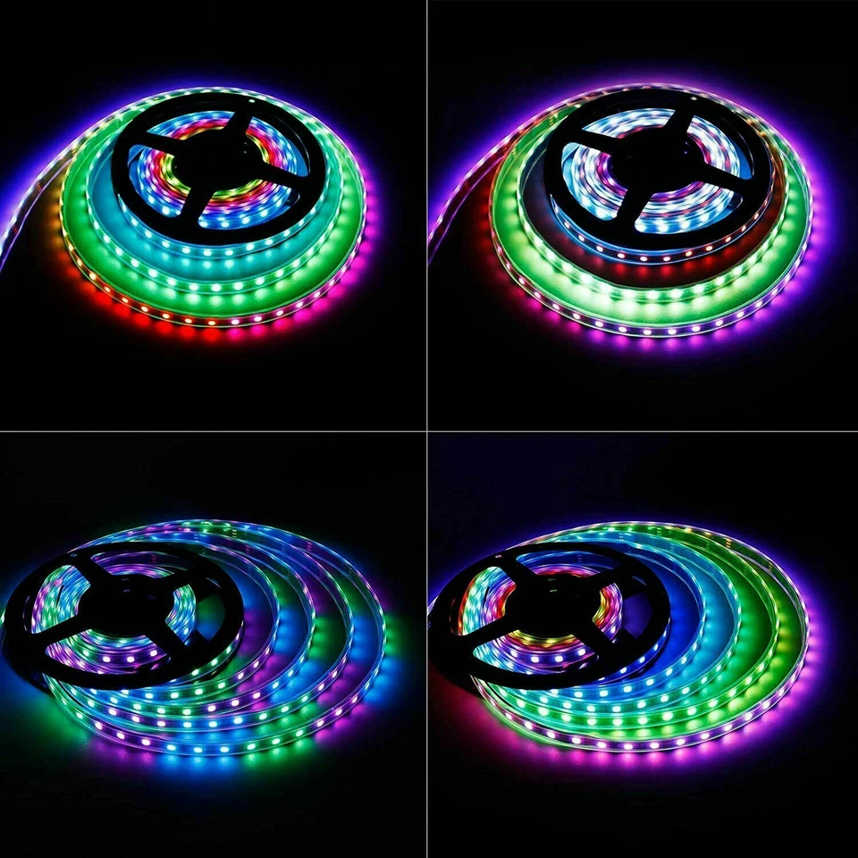 12V 5M 150/300 LED Strip Light 30/M 60/M 5050 WS2811 RGB Dream Color Multicolor - Image 4 of 4