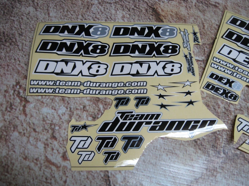 Vintage RC Durango 1:8 DNX8 Decal Sheets Partial (2) TD490039 Used - Image 2 of 4