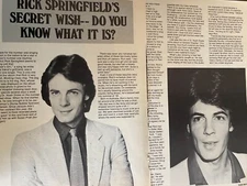 Rick Springfield, Two Page Vintage Clipping, a
