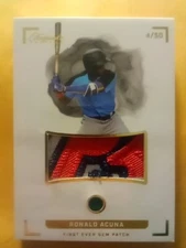 2022 Keepsake Multi Sport Ronald Acuna Jr GREEN ONYX Gem Jersey Patch #4/50