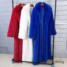 Womens Winter Warm Faux Fur Coat Fluffy Lapel Jacket Long Sleeve Parka Outwear