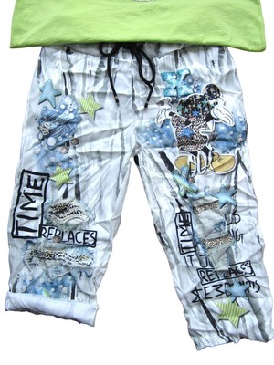 Kurze Chino Short Joggpant Hose LEO JEANS RISSE COMIC Knielang 46 48 50 52 grau