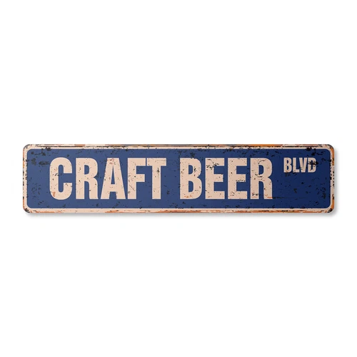 CRAFT BEER Vintage Street Sign Metal Plastic brewery beer cold barrel keg