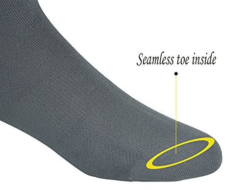 4Pairs Mens Diabetic Over the Calf Breathable Socks w/NonBinding Top 10-13 Black - Picture 5 of 7
