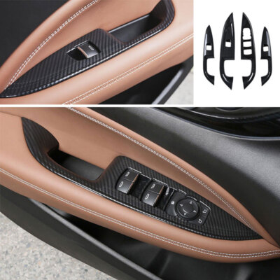 For 2017-2020 Buick Regal Carbon Fiber Window Lock Lift Panel Trim Frame 4PCS
