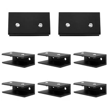 8 Pack Adjustable Aluminum Glass Shelf Brackets Support for 10-12mm Glass