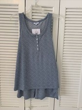 NEW Roudelain Women's Soft Blue Ribbed Tank Top  Shorts Loungewear Pajama Set M