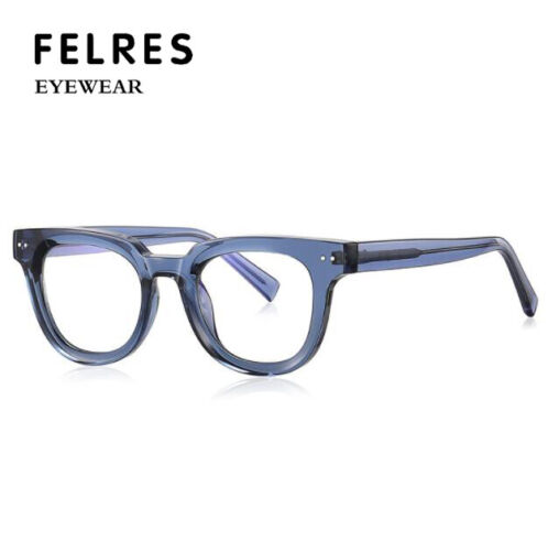 Męskie damskie TR90 niebieskie okulary blokujące światło retro kwadratowe niebieskie oprawki okulary  - Zdjęcie 1 z 6
