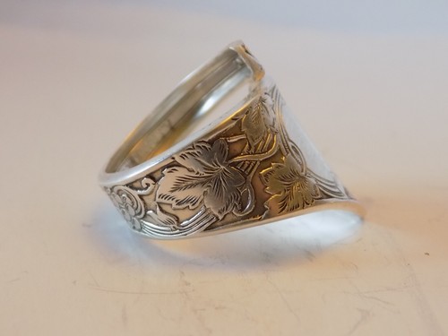 Sterlingsilber, Schmuck, Löffelring, Traube, Blatt, Rebe, Design, Größe 8 - Bild 2 von 10