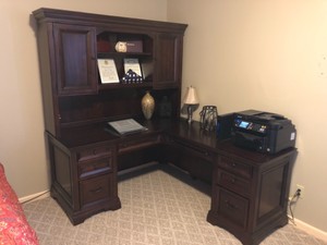 Computer Executive Office Desk Cherry Wood Ebay