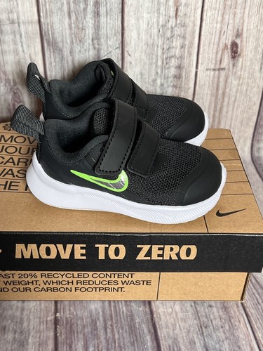 Nike Star Runner 3 TDV Toddler's 4C Black / Green Running Sneakers DA2778 006 - Picture 8 of 8
