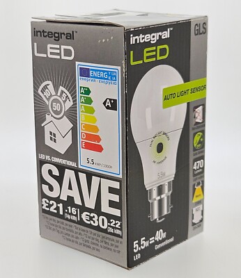 Integral LED GLS Bulb 5.5w (40w Equivalent) BC B22 Bayonet Warm White ...