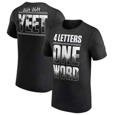 Men's Black Jey Uso Four Letters, One Word T-Shirt