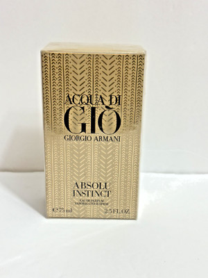 Acqua Di Gio Absolu Instinct Armani Men Cologne EDP Spray 2.5oz / 75ml NIB Seal