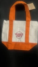 Trader Joe’s- EXCLUSIVE EMPLOYEE’S Only- “Crew” Orange Mini Canvas Tote Bag