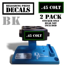 45 COLT Reloading Press Decals Ammo Labels 1.95" x .87" Sticker 2 Pack BLK/GRN