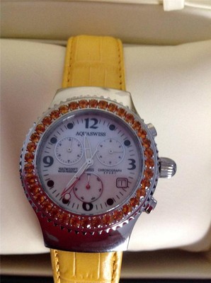 AquaSwiss Watch Swiss Quartz Movement with Yellow Citrines Aquaswiss | Accessories | Aquaswiss Watch Swiss Quartz  main image 4