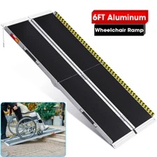 6ft Aluminum Multi-Folding Wheelchair Ramp Scooter Mobility Portable Ramp Stairs