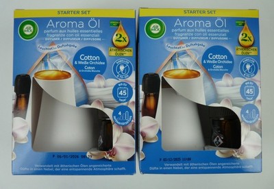 2x Air Wick Starter Set Aroma Öl Duftöl Diffuser Cotton & weiße Orchidee