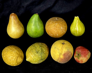 (LOT of 8) Vintage Italian Alabaster Marble Stone Fruits MCM