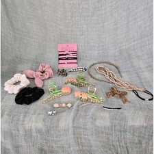 Hair Accessory Lot Wear Repair Craft Mix Of Metal Plastic Fabric