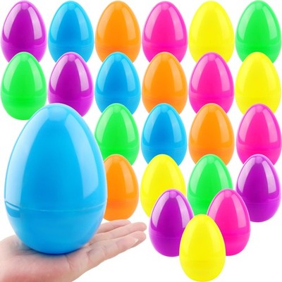 24 Pcs 5 inch Easter Eggs Colorful Large Plastic Fillable Easter Eggs for Bas...