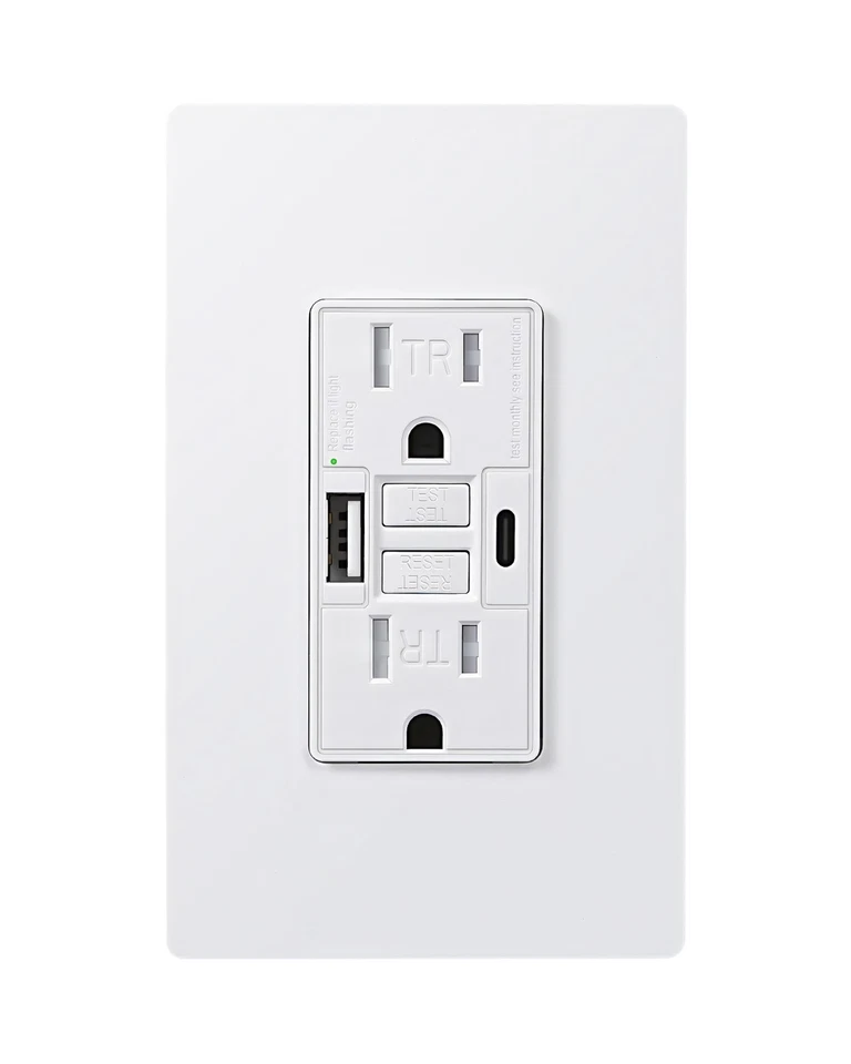 DEWENWILS 15A GFCI Outlet & 4.8A/24W USB-A & USB-C Ports, Tamper-Resistant - Image 2 of 4