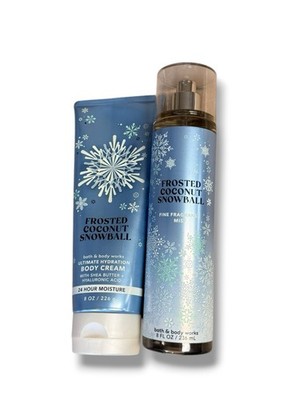 Bath & Body Works Frosted Coconut Snowball 2 pc Fragrance Mist & Body Cream Set