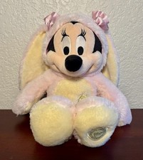 NWOT Disney Store Exclusive Pink and Yellow Easter Bunny Minnie Mouse 17  Plush