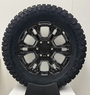 Gloss Black 20'' ZR2 Style Wheels Rugged Terrain Tires Chevy Silverado Colorado