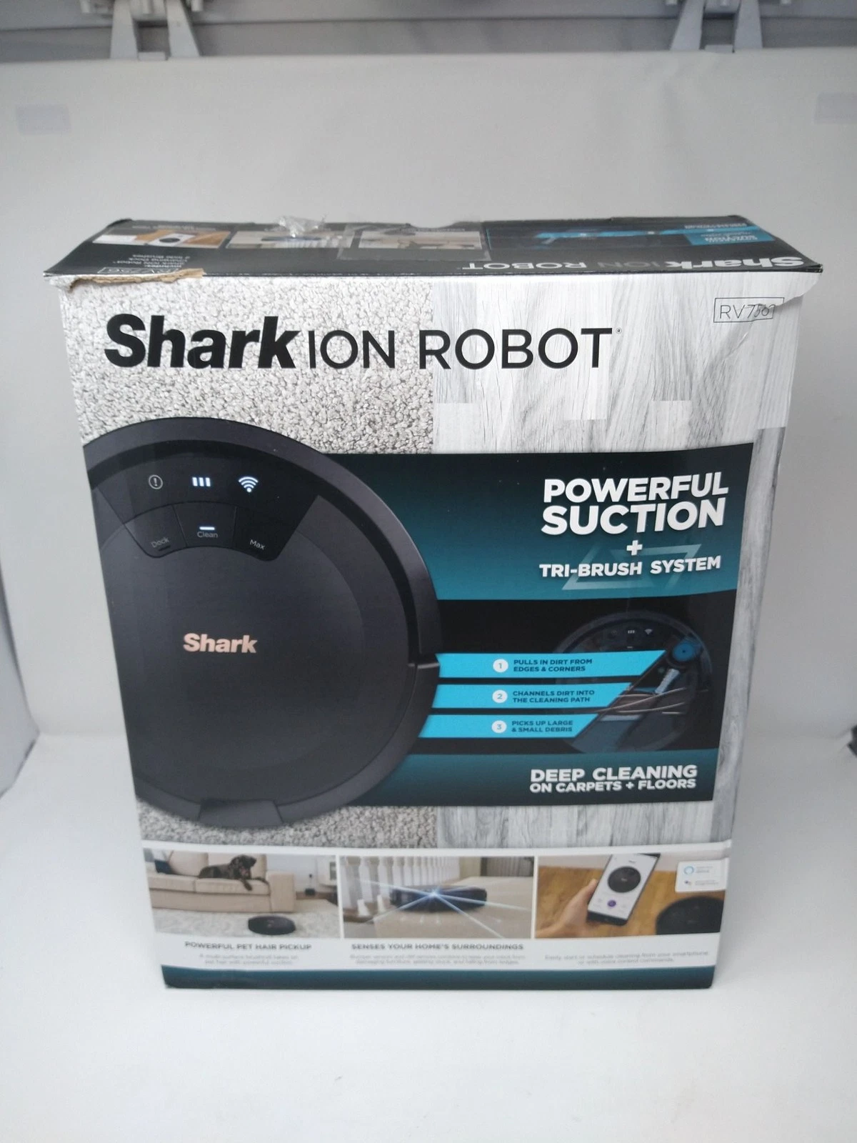 Shark ION Robot RV750N Robotic Vacuum Cleaner Wi-Fi Alexa App Control