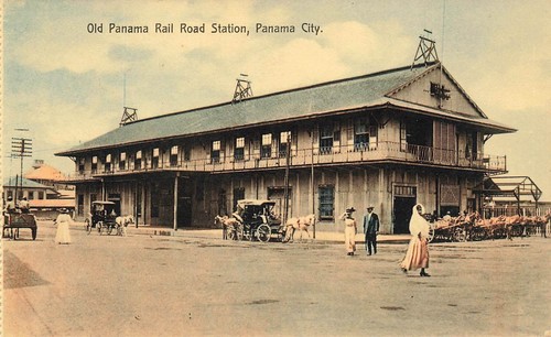 POSTAL DE PANAMÁ: VISTA DE LA ANTIGUA ESTACIÓN DE TREN DE PANAMÁ, CIUDAD DE PANAMÁ