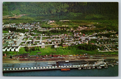 Prince Rupert British Columbia Residential Section Aerial View CNR Postcard BC