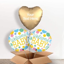 Personalised Welcome Baby Helium Balloons Delivered