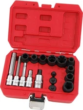 17pc Brake Caliper Bolt Master Socket & Bit Set Merc Bmw Audi Porsche Ford Vw