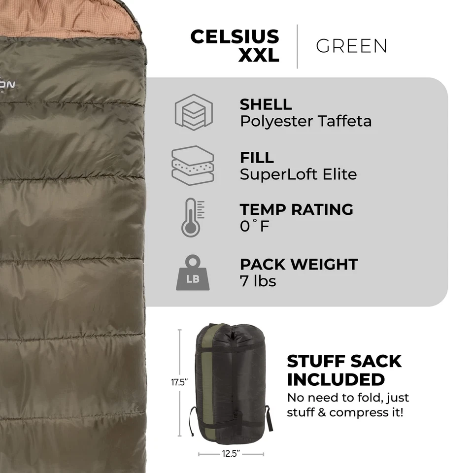 Teton Sports Celsius Xxl 0 Degree Sleeping Bag - 0F Cold-weather Slee - Image 3 of 4
