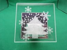 New Vintage October Hill Trees In Snow Tealight Candle Holder Christmas Tree K25